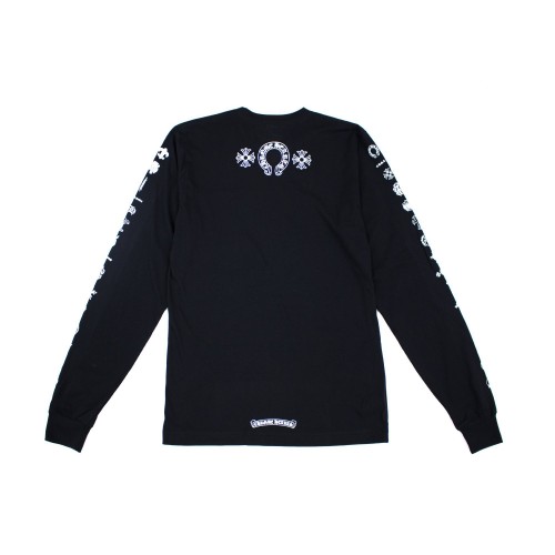 Оригинальный шмот Chrome Hearts Multi Logo Script Long Sleeve T-shirt Black