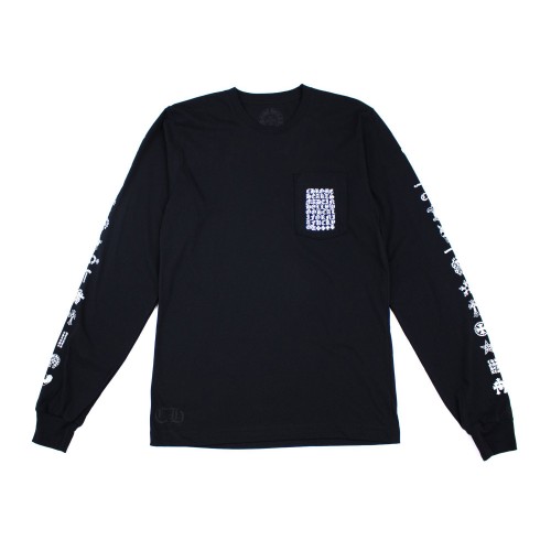 Оригинальный шмот Chrome Hearts Multi Logo Script Long Sleeve T-shirt Black