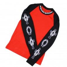 Chrome Hearts Neck Logo Baseball Shirt Red/Black