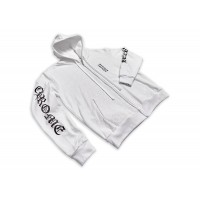 Chrome Hearts Plus Cross All Over Print Zip Up Hoodie White