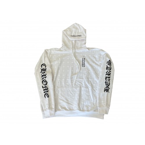 Оригинальный шмот Chrome Hearts Plus Cross Horseshoe Hoodie White