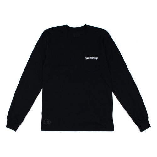 Оригинальный шмот Chrome Hearts Script Letter Logo L/S T-shirt Black - 70см