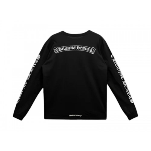 Chrome Hearts Scroll Logo L/S Pocket T-shirt Black Chrome Hearts Scroll Logo L/S Pocket T-shirt Black