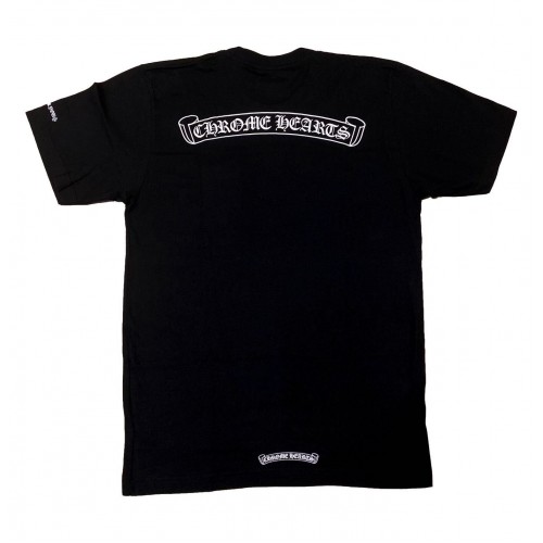 Оригинальный шмот Chrome Hearts Scroll Logo T-Shirt Black - 70см