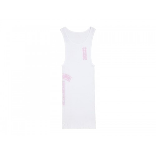 Chrome Hearts T Bar Rib Tank White/Pink