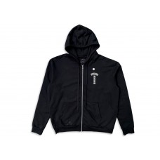 Chrome Hearts T Logo FU Shoulder Zip Up Hoodie Black