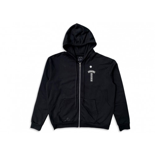 Оригинальный шмот Chrome Hearts T Logo FU Shoulder Zip Up Hoodie Black