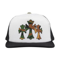 Chrome Hearts Triple Cross Trucker Hat Black/White