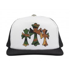Chrome Hearts Triple Cross Trucker Hat Black/White