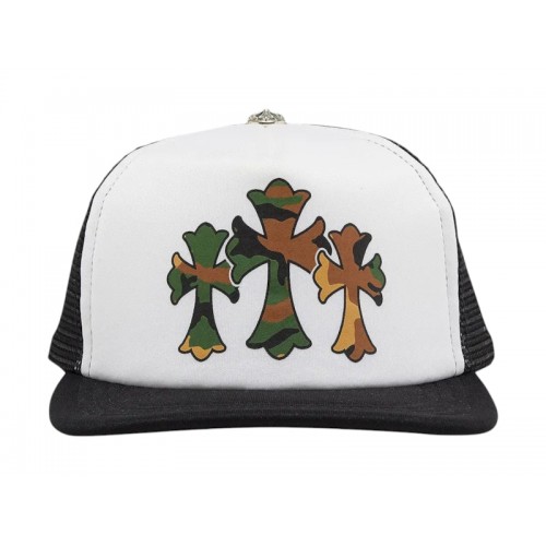 Chrome Hearts Triple Cross Trucker Hat Black/White