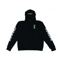 Chrome Hearts Vertical Logo FU Hood Hoodie Black/White