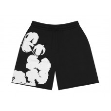 Denim Tears Big Cotton Wreath Sweat Shorts Black