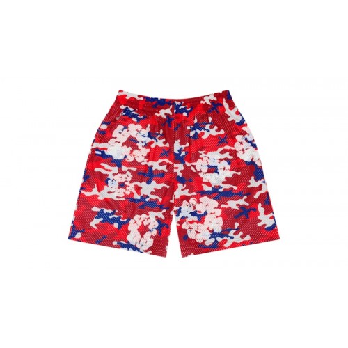 Denim Tears Camo Cotton Wreath Mesh Shorts Red