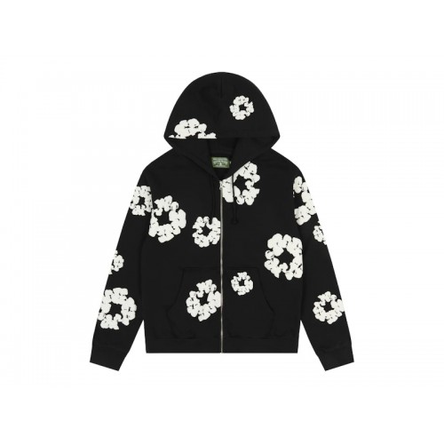 Denim Tears Cotton Wreath Zip Hoodie Black