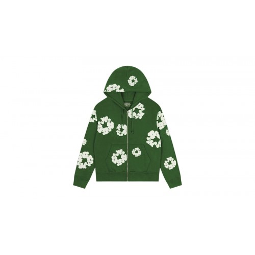 Denim Tears Cotton Wreath Zip Hoodie Green