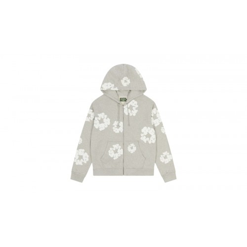 Denim Tears Cotton Wreath Zip Hoodie Grey