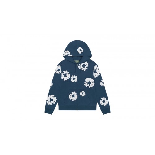 Denim Tears Cotton Wreath Zip Hoodie Navy