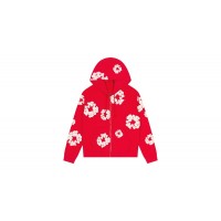 Denim Tears Cotton Wreath Zip Hoodie Red