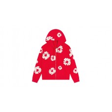 Denim Tears Cotton Wreath Zip Hoodie Red
