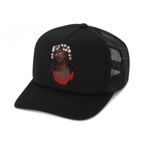 Denim Tears Crown Made of Cotton Southern Man Trucker Hat Black