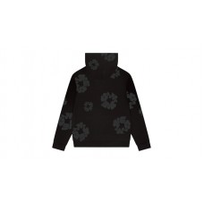 Denim Tears Faded Mono Cotton Wreath Hoodie Black