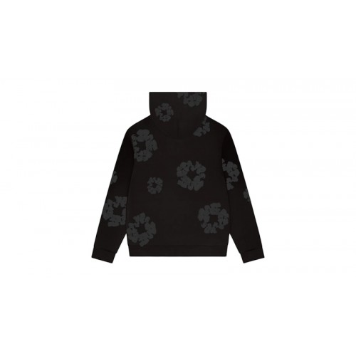 Denim Tears Faded Mono Cotton Wreath Hoodie Black