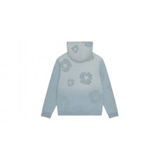 Denim Tears Faded Mono Cotton Wreath Hoodie Light Blue