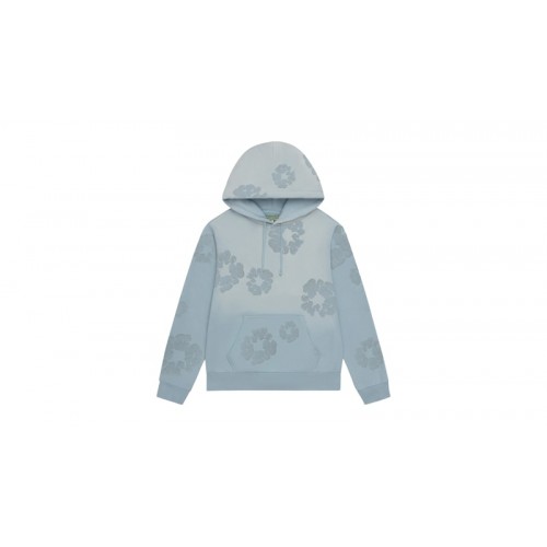 Denim Tears Faded Mono Cotton Wreath Hoodie Light Blue