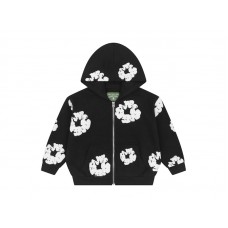 Denim Tears Kids Cotton Wreath Zip Hoodie Black