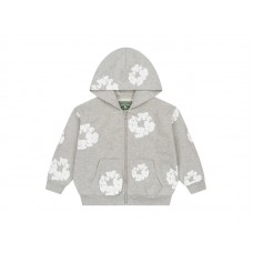 Denim Tears Kids Cotton Wreath Zip Hoodie Grey
