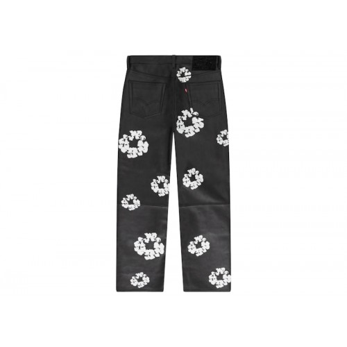 Denim Tears x Levis Leather Cotton Wreath Jeans Black Denim