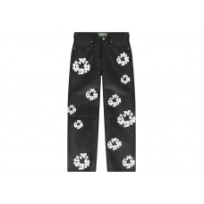 Denim Tears x Levis Leather Cotton Wreath Jeans Black Denim