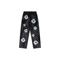 Denim Tears Leather Cotton Wreath Sweatpant Black