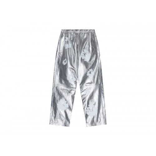 Denim Tears Leather Cotton Wreath Sweatpant Silver