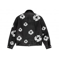 Denim Tears x Levis Leather Cotton Wreath Type-3 Jacket Black Denim