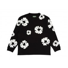 Denim Tears Long Sleeve Cotton Wreath T-shirt Black
