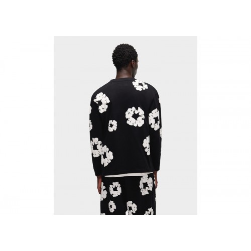 Denim Tears Long Sleeve Cotton Wreath T-shirt Black