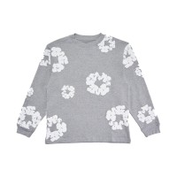 Denim Tears Long Sleeve Cotton Wreath T-shirt Grey