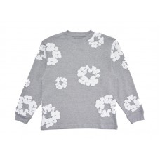 Denim Tears Long Sleeve Cotton Wreath T-shirt Grey