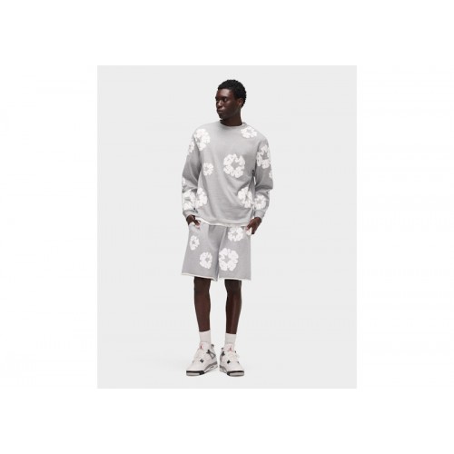 Denim Tears Long Sleeve Cotton Wreath T-shirt Grey