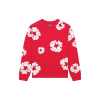 Denim Tears Long Sleeve Cotton Wreath T-shirt Red