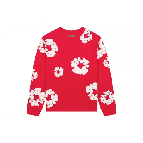 Denim Tears Long Sleeve Cotton Wreath T-shirt Red
