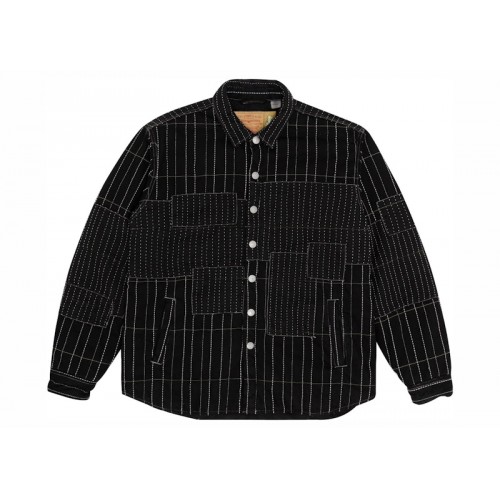 Denim Tears Peace Patchwork Padded Jacket Black