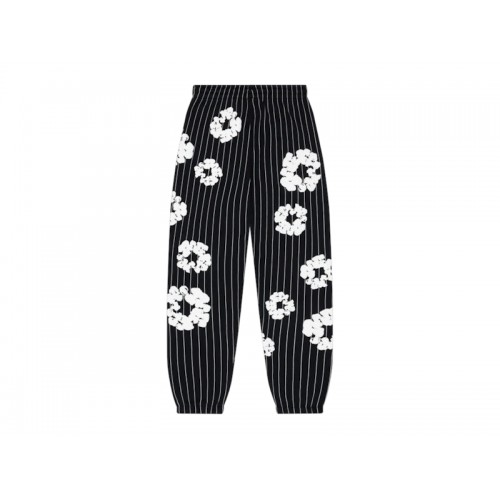Denim Tears Pinstripe Wreath Sweatpant Black