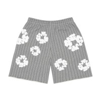 Denim Tears Pinstripe Wreath Sweatshort Grey