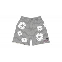 Denim Tears Pinstripe Wreath Sweatshort Grey