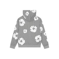 Denim Tears Pinstripe Wreath Zip Hoodie Grey