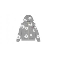 Denim Tears Pinstripe Wreath Zip Hoodie Grey