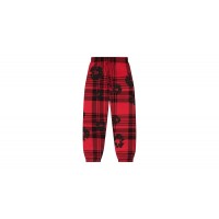 Denim Tears Plaid Cotton Wreath Sweatpants Red