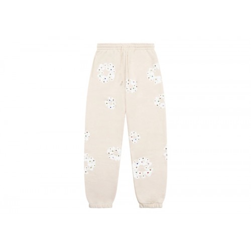 Denim Tears Rhinestone Cotton Wreath Sweatpants Oatmeal